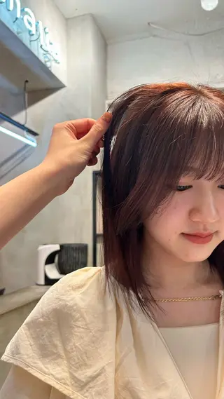 ミディアム カラー じゅわっと暖色カラー 🍊Moemiのヘアスタイル