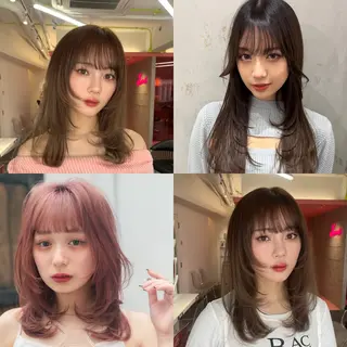 ミディアム 山崎/ボブ縮毛矯正 レイヤー髪質改善のヘアスタイル