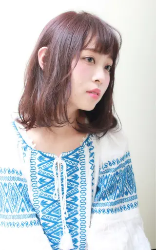 ミディアム カラー パーマ 脱白髪染め特化GBG 自由が丘所属・【白髪ぼかし 専門GBG】自由が丘のヘアスタイル