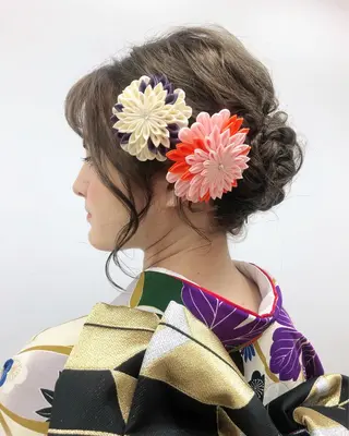 ヘアアレンジ 内田温子大人女性 ハイライト、ボブのヘアスタイル