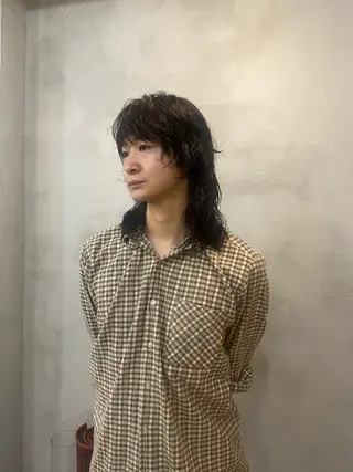 ミディアム カラー パーマ 尾藤 浩一のヘアスタイル