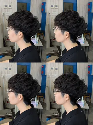 メンズ パーマ メンズパーマ/顔周り レイヤー店長えのもとのヘアスタイル