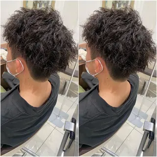 ショート パーマ メンズ 全席個室　暖色カラー Zina松園優香🌸のヘアスタイル