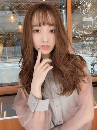 セミロング カラー 梅田茶屋町 Yutaのヘアスタイル