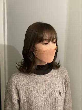 セミロング カラー 内沼 恵留菜のヘアスタイル