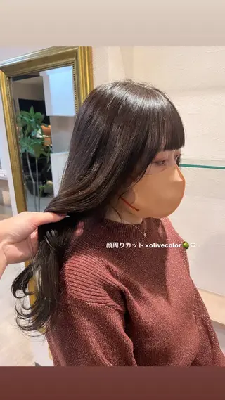 ロング 顔周りカット/ 似合わせ/momo/のヘアスタイル