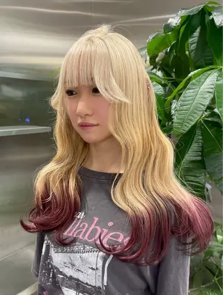 ロング カラー 酸性ストレート /ハイトーン/つばさのヘアスタイル