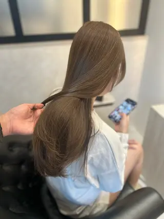 ロング カラー &chaLme   心斎橋所属・emi/髪質改善/ 韓国風/艶カラーのヘアスタイル