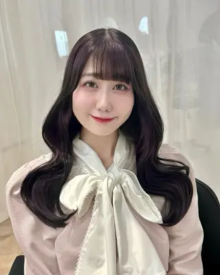 ロング カラー 𝒎𝒐𝒆🩰 名駅/ヘアメ/暖色♡のヘアスタイル