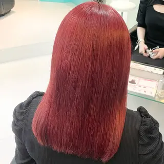 ミディアム カラー ボブ/艶カラー/ 暖色/Natsukiのヘアスタイル