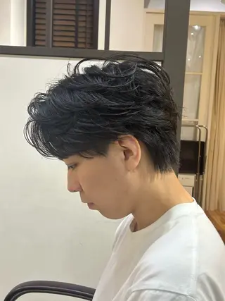 パーマ メンズ ショート/レイヤー 二瓶　大河🌵のヘアスタイル