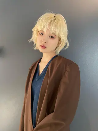 ミディアム カラー ヘアアレンジ ハッシュカット/ 韓国ヘア☽⋰mahoのヘアスタイル