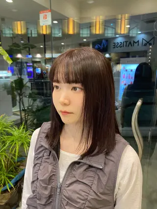 セミロング カラー あいり 福岡美容師のヘアスタイル