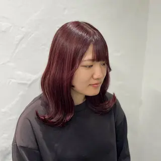 ミディアム カラー 無料カットモデル ユナのヘアスタイル