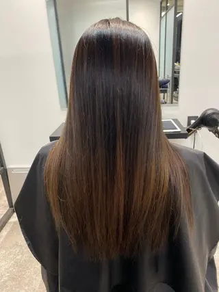 ロング カラー ヘアアレンジ 【艶髪×韓国風】 毛流れ職人 RYOのヘアスタイル