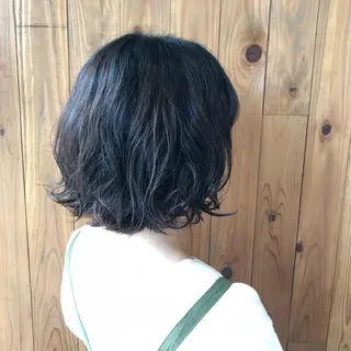 ミディアム パーマ 艶髪カラー✨ デジタルパーマ✨植松のヘアスタイル