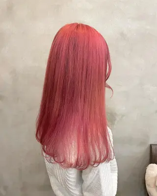 ロング カラー ヘアアレンジ 【ピンク/韓国ヘア/ ヘアセット】亜海のヘアスタイル