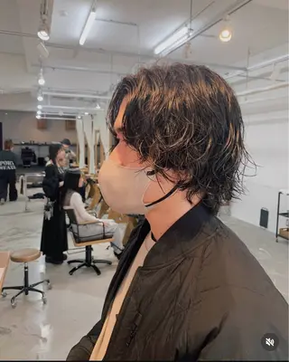 ミディアム パーマ メンズ メンズパーマ/メンズ カット　田中気理真のヘアスタイル