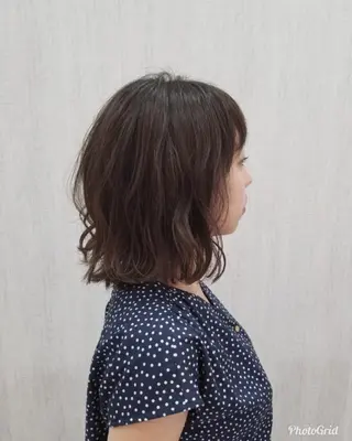 ミディアム カラー 顔周りレイヤーカット 髪質改善代表西村功平のヘアスタイル