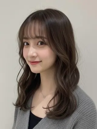 ロング カラー 好印象メンズ特化/就 活/縮毛髪質改善のヘアスタイル