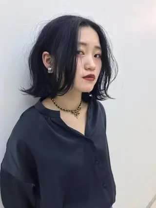 ミディアム カラー 難波/心斎橋/ボブ/ 髪質改善/ハイトーンのヘアスタイル