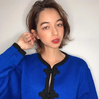 ミディアム ✨色持ちの良い艶 カラー✨蟹江真世のヘアスタイル