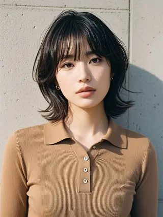 ミディアム ウルフカット 811 大阪梅田 ウルフのヘアスタイル