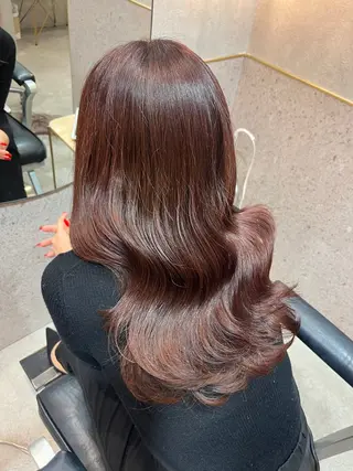 セミロング Loom.by Sea【新宿】所属・暖色カラー/新宿/韓 国風レイヤー鮫島志穂のヘアスタイル