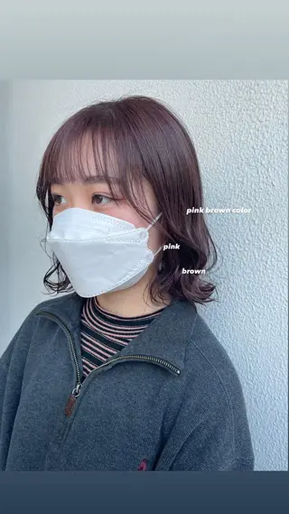 ショート カラー パーマ ヘアアレンジ キッズ ネイル マツエク・マツパ 透明感カラー・レイヤ ー🎀amika🎀のヘアスタイル