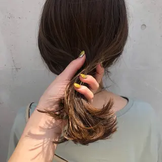 セミロング カラー ヘアアレンジ 酸性縮毛矯正🧴韓国 レイヤー/髪質改善のヘアスタイル