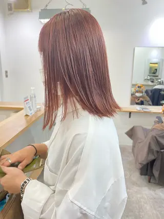 セミロング カラー 森貴裕/ベージュ/ パーマ/オリーブのヘアスタイル