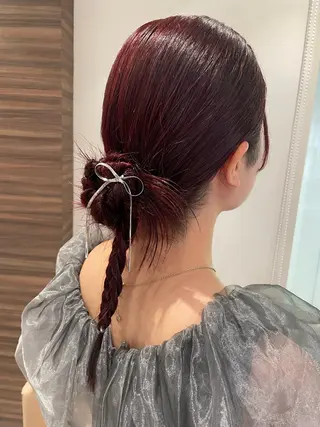 セミロング ヘアアレンジ 韓国ヘアメイク🎀/ 縮毛矯正✨山本媛香のヘアスタイル