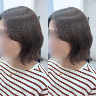 ミディアム 顔周り🎀 暖色系カラー🎀愛美のヘアスタイル