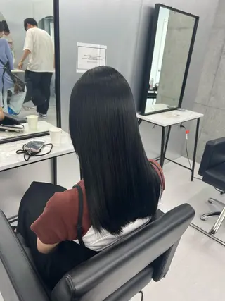 ロング カラー 👑垢抜け韓国ヘア ハッシュカット唯澄のヘアスタイル