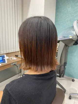 ミディアム 長妻莉央/縮毛矯正 髪質改善カラーのヘアスタイル