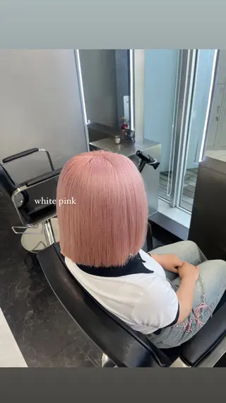 ミディアム カラー ハイトーン/透明感 髪質改善/rinaのヘアスタイル