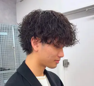 パーマ メンズ 💋ホワイトメッシュ /パーマ/メンズ💋のヘアスタイル