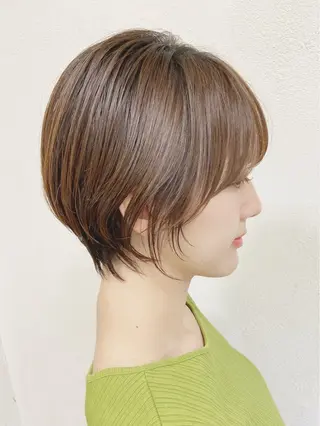 ショート カラー うる艶カラー× ハイトーン/miuのヘアスタイル