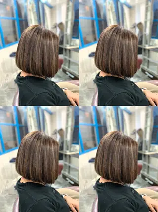 ミディアム カラー メンズパーマ/顔周り レイヤー店長えのもとのヘアスタイル