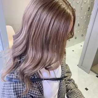 セミロング カラー ヘアアレンジ ダブルカラー 韓国ヘアKYONのヘアスタイル