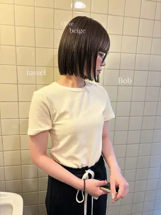 ショート カラー ボブ&透明感カラー ♡TOMOEのヘアスタイル