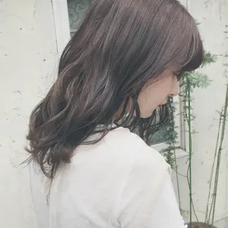 セミロング カラー ヘアアレンジ 韓国🇰🇷髪質改善 Chisaki치사키のヘアスタイル