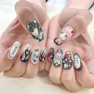 ロング 池袋痛ネイル Nok. 渡辺のネイルデザイン