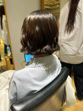 ミディアム コテ巻き風/ボブ パーマ🌼杉田 萌恵のヘアスタイル