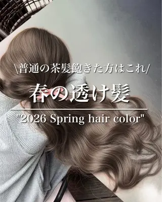 ロング カラー 透明感カラー グレージュ/あいのヘアスタイル