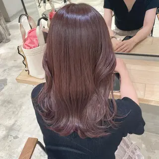 ミディアム カラー 女性らしいモテヘア 韓国ヘアhikariのヘアスタイル