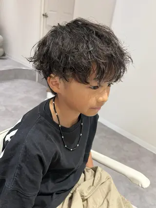 パーマ メンズ キッズ 増渕 駿介のヘアスタイル