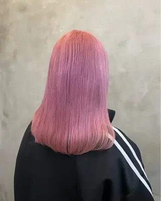 セミロング カラー 【ピンク/韓国ヘア/ ヘアセット】亜海のヘアスタイル