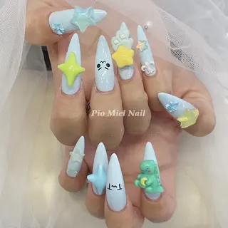 ロング カラー HANA 長さだしのネイルデザイン