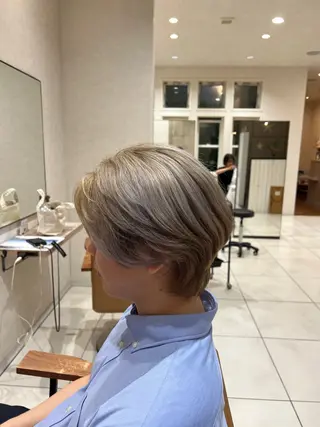 カラー レディースショート/ メンズパーマ/足立のヘアスタイル